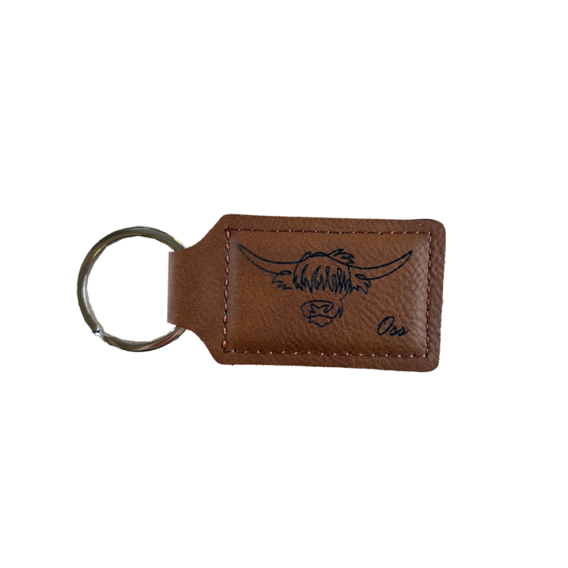 PU sleutelhanger met os(s)
